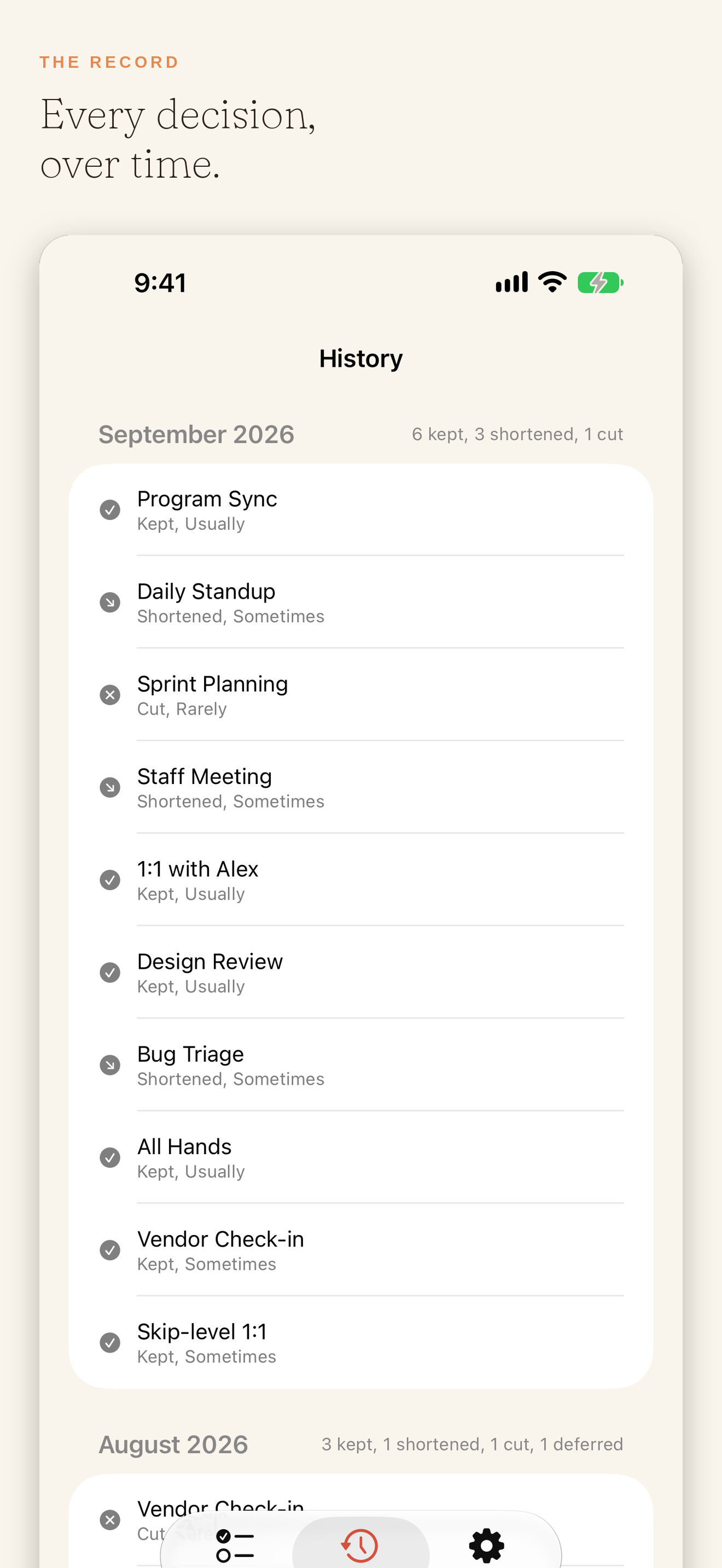 The review history